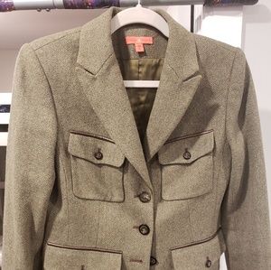 Ivanka Trump Tweed Jacket w/ Paisley collar